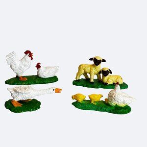 Vtg Bullyland Springtime Animals Figurines Lot Chicks Chickens Lamb Ham Germany‎